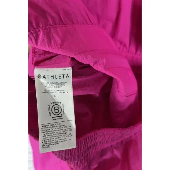 ATHLETA X ALICIA KEYS Women's Hot Pink Utility Jumpsuit NWT Size 6 - Picture 6 of 9